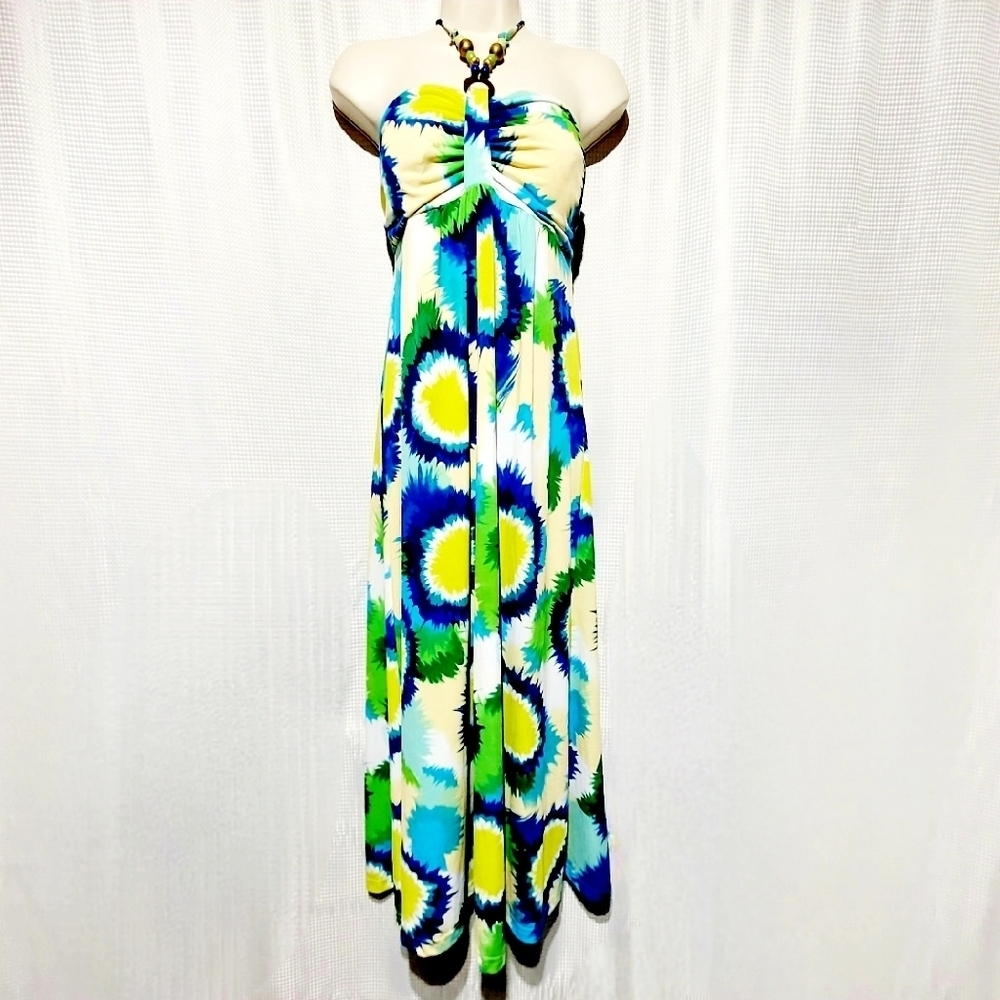 Club Metro Burst of Color Maxi Dress (M)